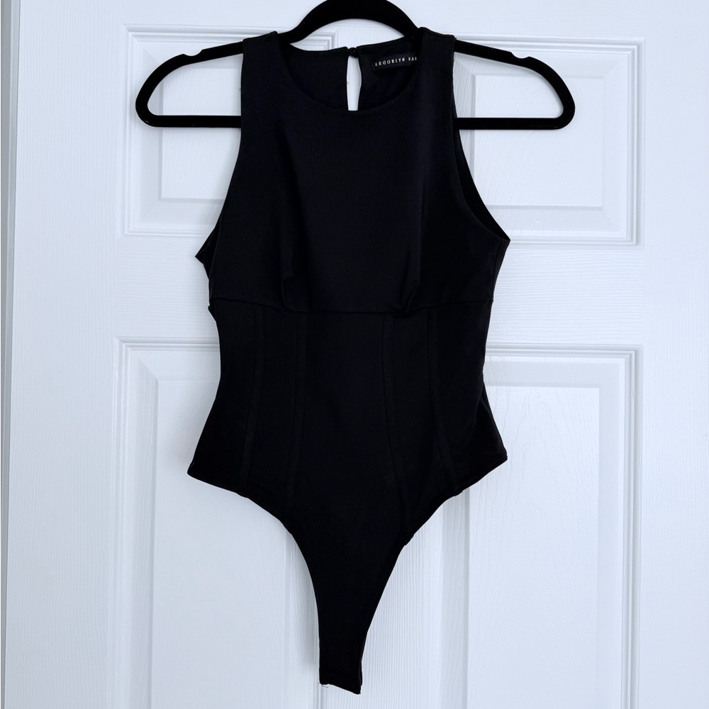 Brooklyn Karma Black Corset Waist Bodysuit